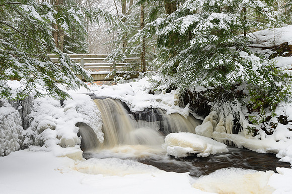 Winter at Upper Chapel Falls Pictured Rocks National Lakeshore