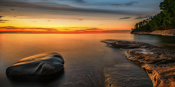 Dusk at Miners Beach-Pictured Rocks