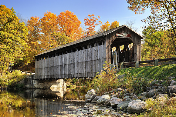 Fallasburg Covered Bridge , Lowell Michigan, Autumn 2011