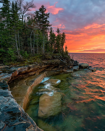 Twilight colors reflection on Lake Superior