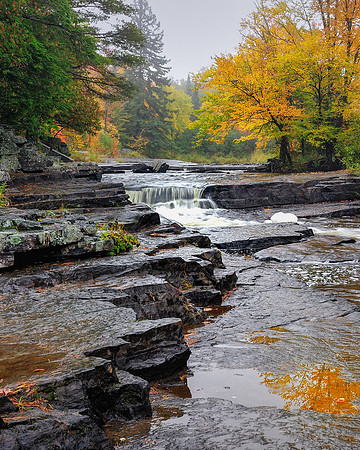 Upper Canyon Falls, rainy autumn day