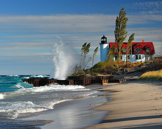 "Breaking Dawn" - Point Betsie Lighthouse - Crystallia, Michigan