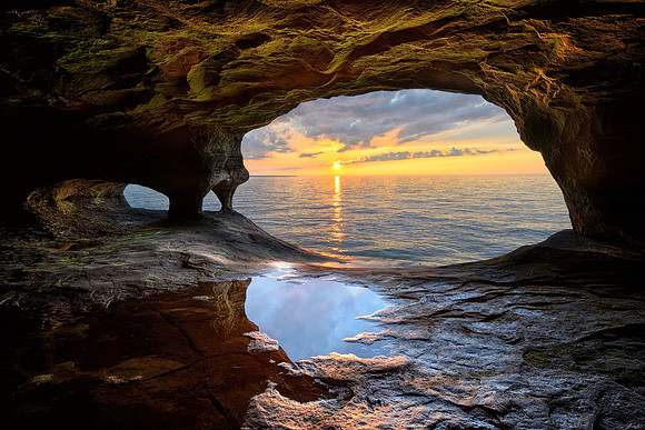 Lake Superior Sea Cave near Munising, Michigan
