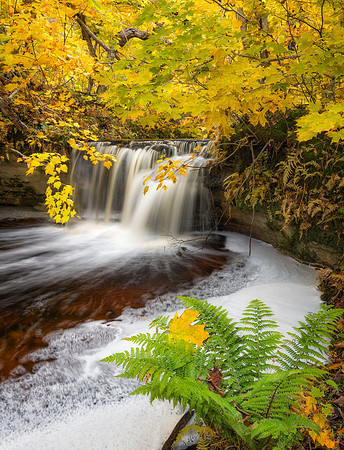 Upper Bridal Veil Falls, Autumn in Pictured Rocks