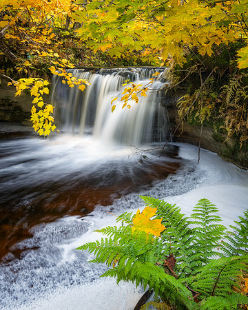 Upper Bridal Veil Falls, Autumn in Pictured Rocks