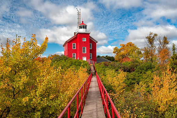 Crisp Autumn morning at Marquette Harbor Lighthouse