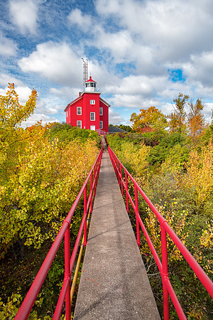 Marquette Harbor Lighthouse on a crip fall morning