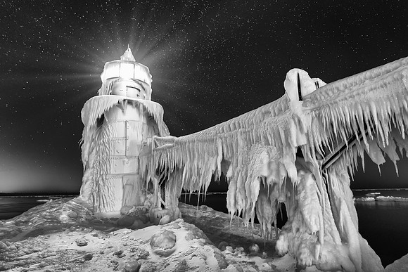 "Frozen Night"  St Joseph Lighthouse