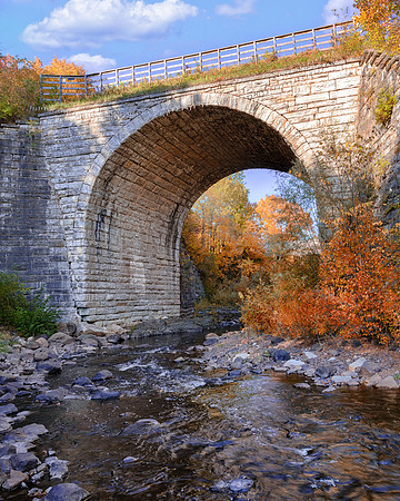 Keystone Bridge Autumn Evening-vertial