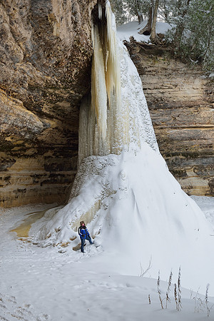 A Frozen  waterfall in Upper Michigan