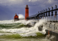 "October Gale" Grand Haven lighthouse, Grand Haven Michigan