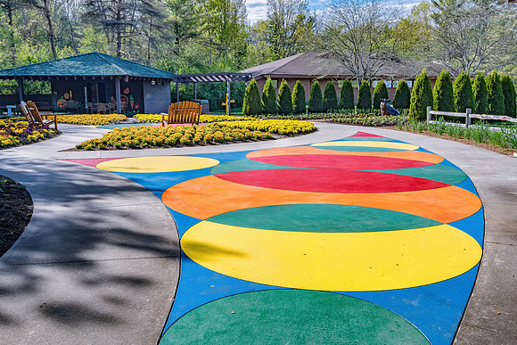 Interesting patio at Dow Gardens