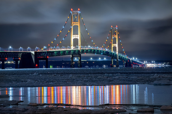 Mackinac Bridge Winter Reflections