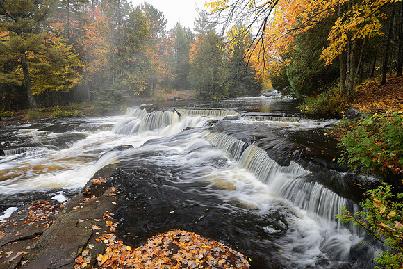 Foggy Autumn Morning at Upper Bond Falls