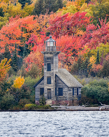 Grand Island Lighthouse and autumn's finest colors
