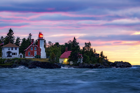A beautiful sundown at Eagle Harbor Lighthouse