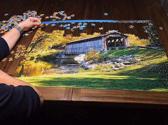 Fallasburg Bridge-Shelly putting together