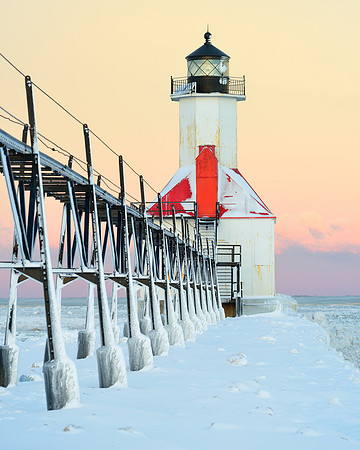 Frozen St Joseph Lighthouse