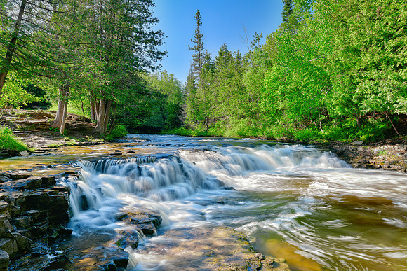 Summer Morning at Oqueoc Falls
