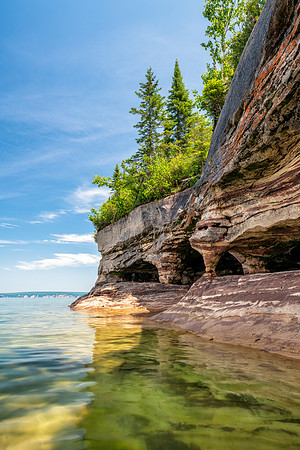 Cave openings in Lake Superior-Munising Michigan