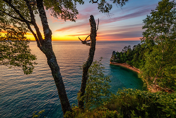 Miners Castle-Broken Birch Sunset