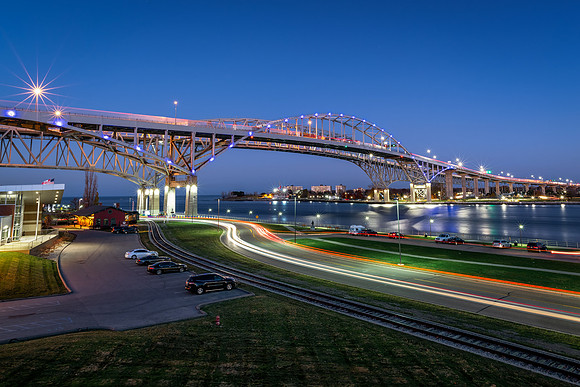 Blue Water Bridge Night Lights