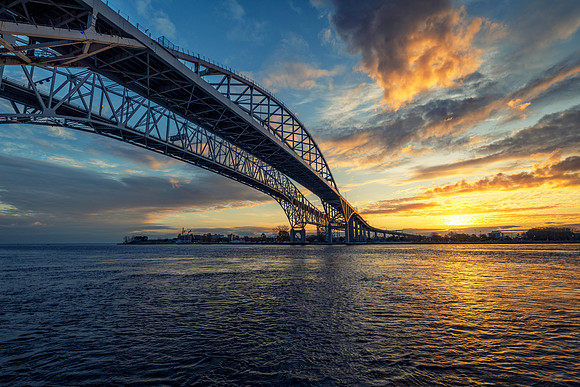 Blue Water Bridge Sunrise-Port Huron Michigan