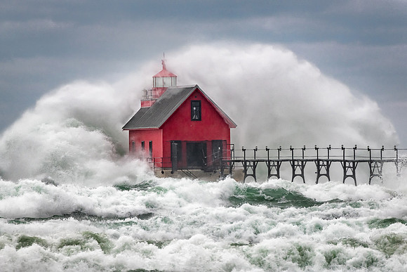 Grand Haven Lighthouse-Churning Storm