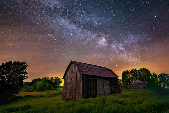 Old Barn Under the Milky Way-Brighter Foreground