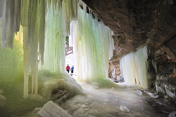Eben Ice Caves - Michigan waterfall frozen in Winter