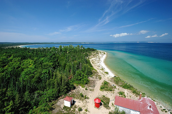 View from South Manitou Island Lighthouse tower