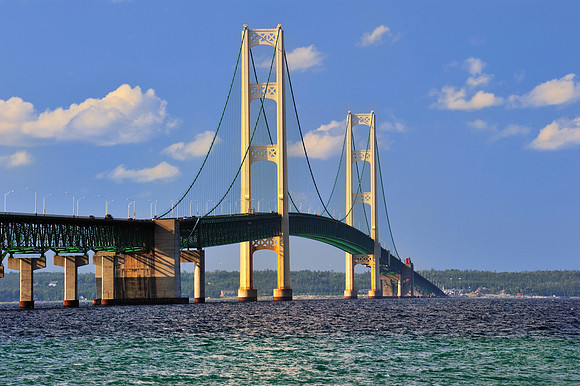 Evening at Mackinac Bridge- Mackinaw City , Michigan