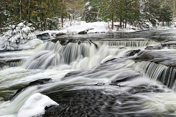 Wintertime at Bond Falls Michigan