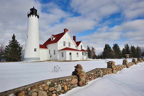 Winter at Point Iroquois Lighthouse - Whitefish Bay, Michigan