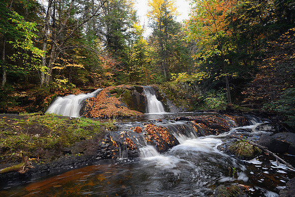 Autumn at Lower Duppy Falls, Ottawa National Forest.
