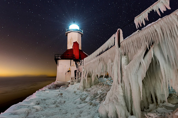 Cold starry night at St Joseph Lighthouse