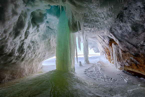 "Ice Cave Waterfall"