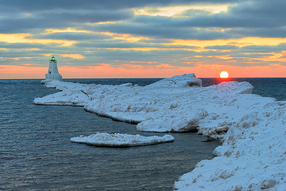 "The lonely Lighthouse" sunset at Ludington's North Breakwater Lighthouse
