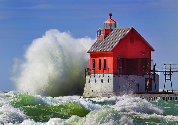 Grand Haven Lighthouse Storm Close