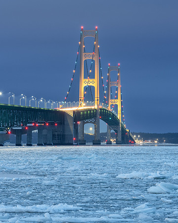 Mackinac Bridge-Winter Blue Hour