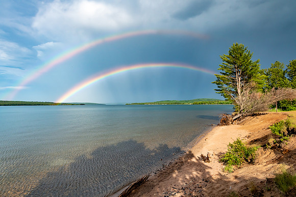 Double rainbow from Grand Island to Munising, MI