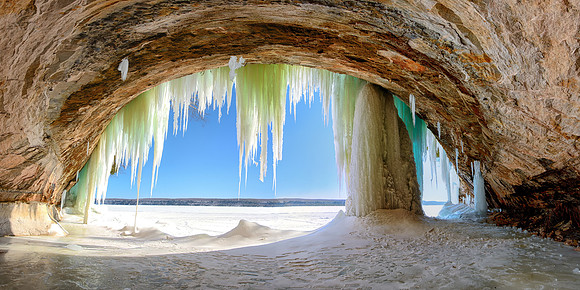 "Rainbow Caverns" Grand Island, Munising, Michigan.
