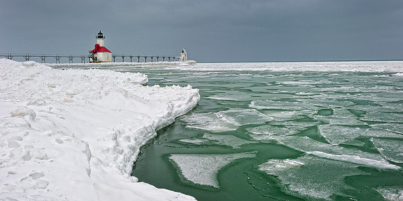 "Greenbay"  icy green waters at St Joseph Lighthouse