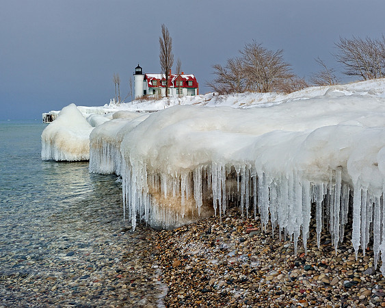 "Icicle Beach" Point Betsie Lighthouse, Crystallia, Michigan