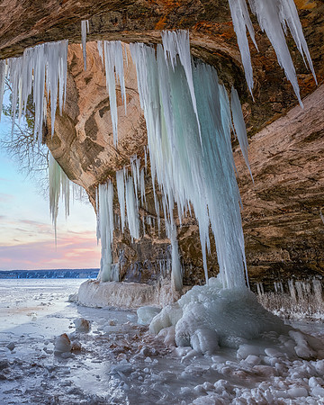 Morning light at a Grand Island Ice Cavern