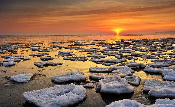 "Breaking Dawn"   Lake Huron Sunrise , Point Aux Barques