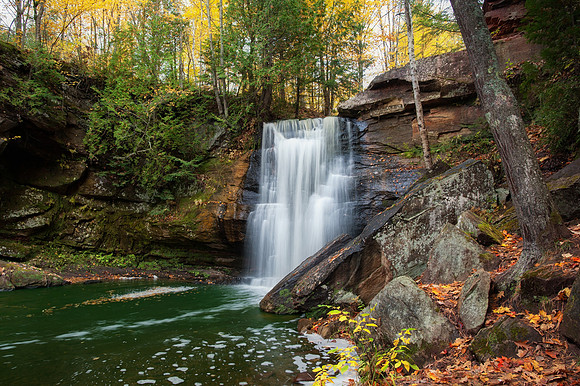Beautiful autumn day at Hungarian Falls in the Keweenaw Peninsula