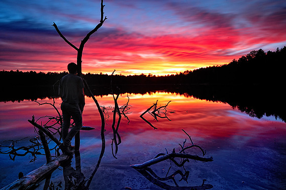 Norway Lake Sunset, Michigan's Ottawa National Forest