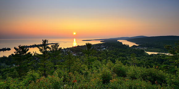 Copper Harbor Michigan Sunrise from Brockway Mountian