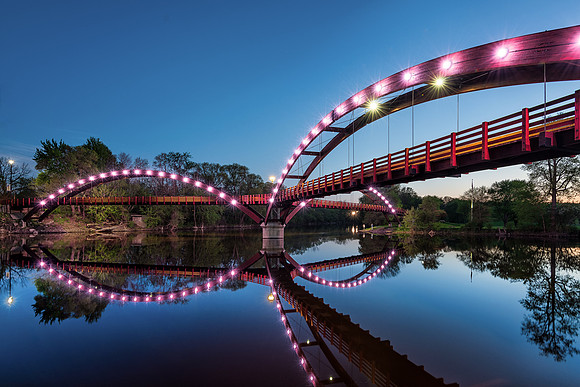 Night Lights a the Tridge - Midland, Michigan